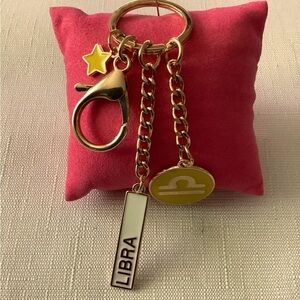 Gold Tone Zodiac Keychain